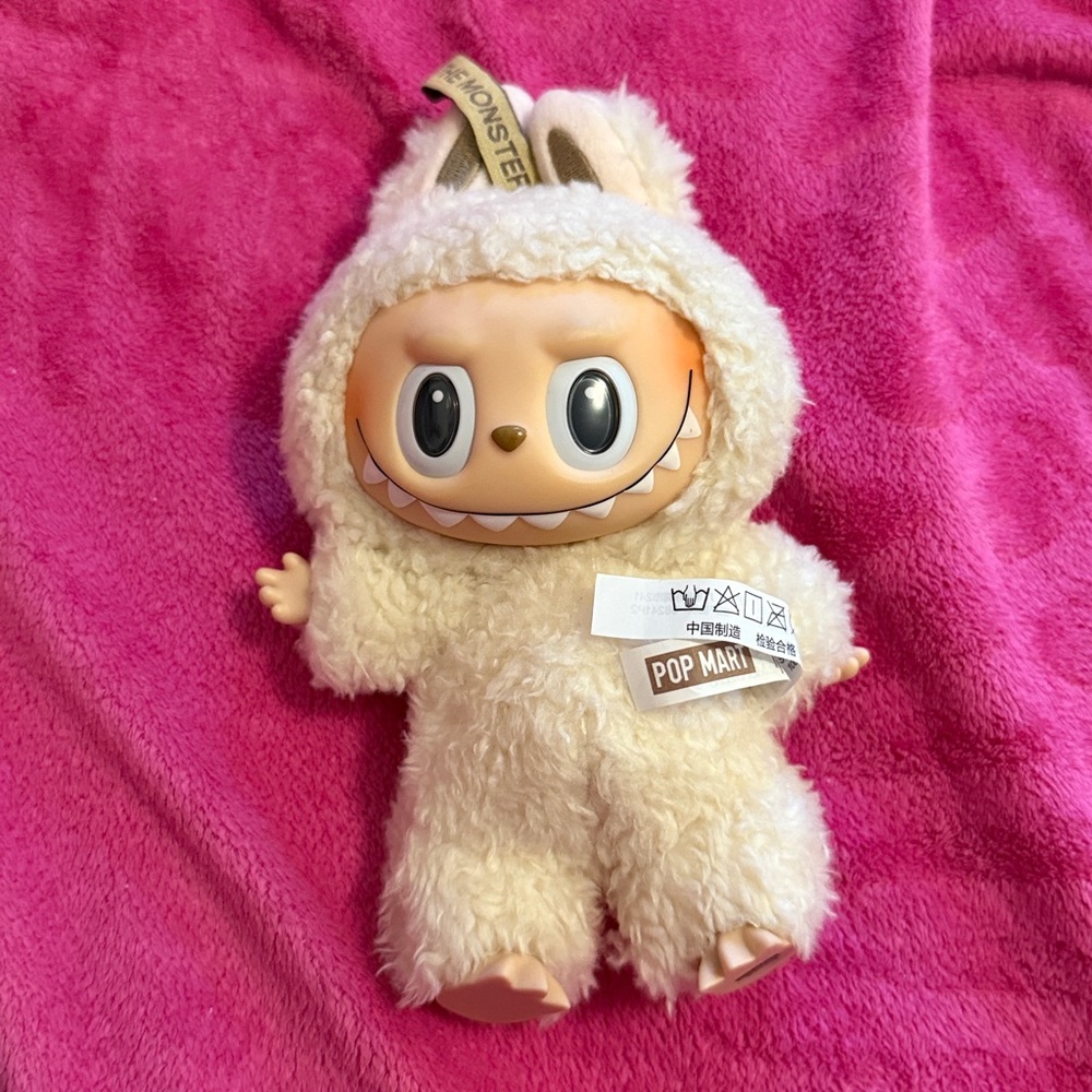 Plush Cream Labubu the Monsters Doll with Vinyl Face - Kids Toy